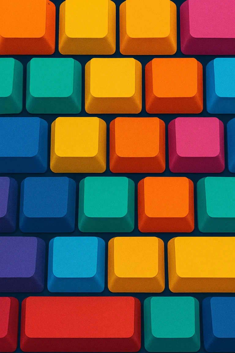 Kolorowe keycaps na klawiaturze mechanicznej
