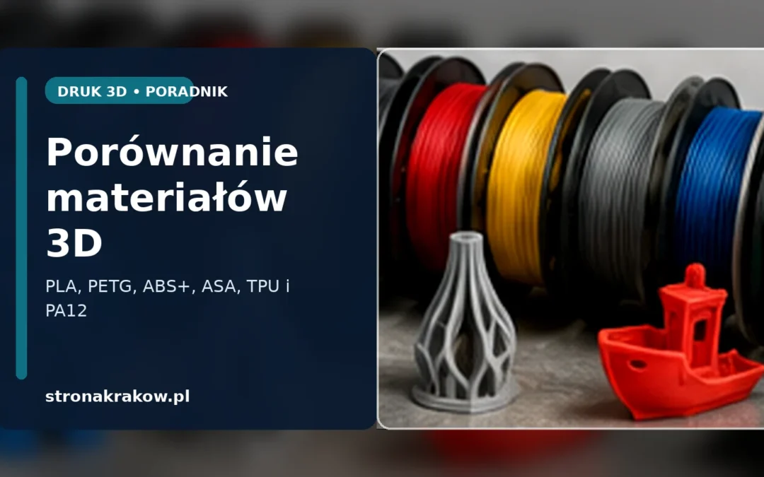 Porównanie materiałów do druku 3D dla firmy i pracowni